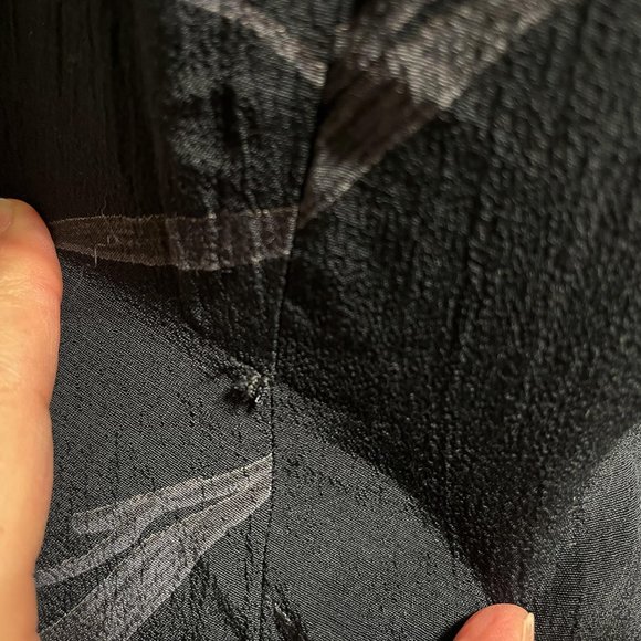 Reformation Medium Large Black Patterned Front Snap Long Sleeve Dress - Picture 8 of 8